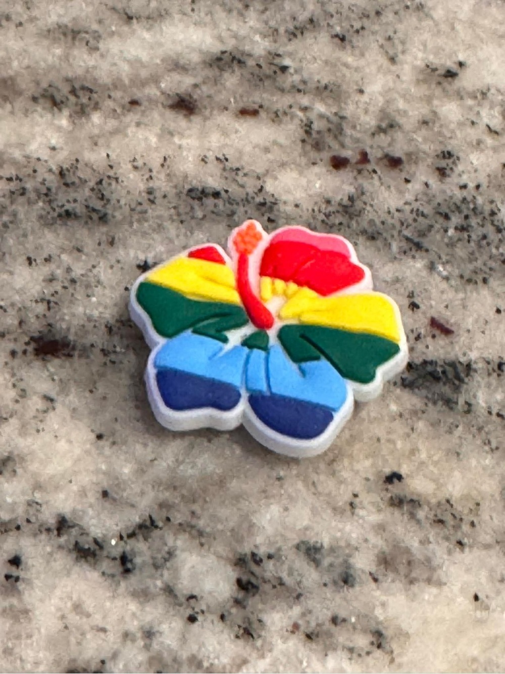 CROCS Rainbow Hibiscus Jibbitz Charm - Red Yellow Green Blue